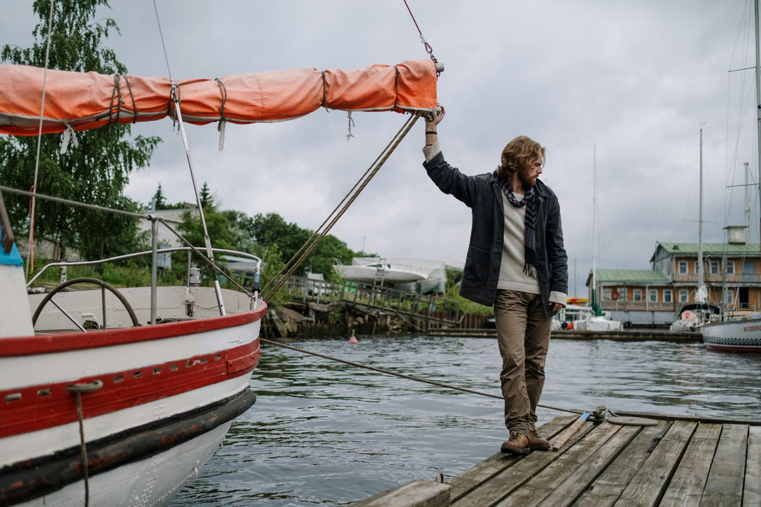 Man standing on a Wooden Dock