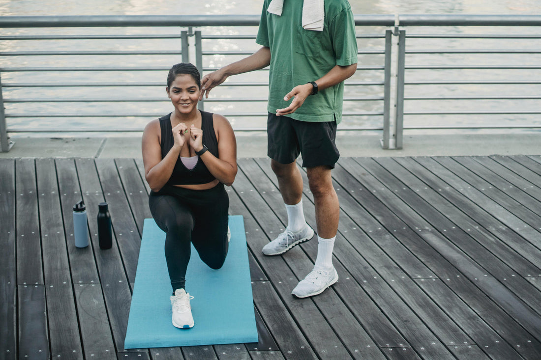 Woman Exercising on a Yoga Mat